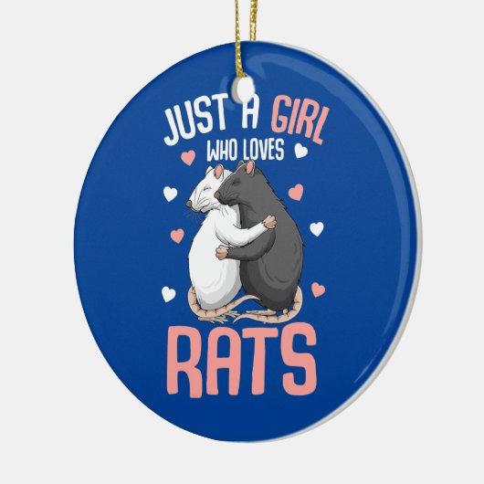 ただの女の子ねずみ子供の女の子ねずみを愛する セラミックオーナメント (左)