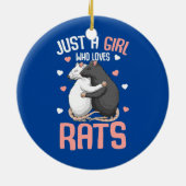 ただの女の子ねずみ子供の女の子ねずみを愛する セラミックオーナメント (裏面)