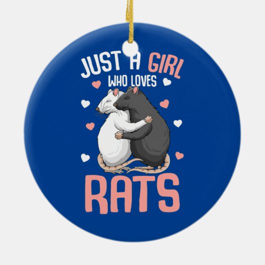 ただの女の子ねずみ子供の女の子ねずみを愛する セラミックオーナメント (裏面)