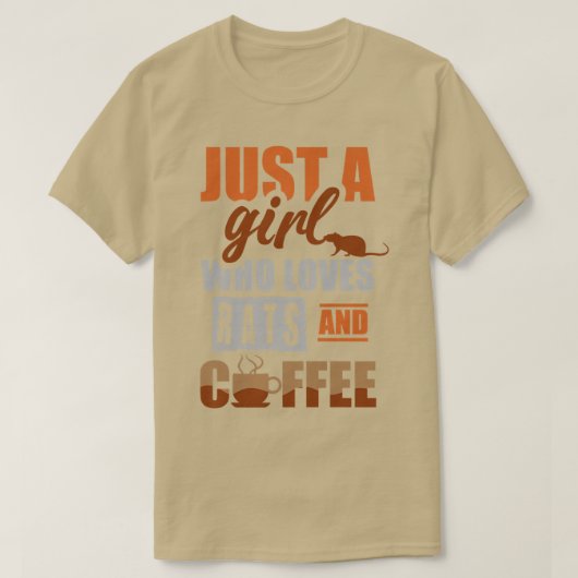 ただの女の子はネズミとコーヒープレミアムを愛している Tシャツ (デザイン正面)