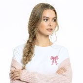 ただの女の子ピンクコケットリボンのテーマ Tシャツ