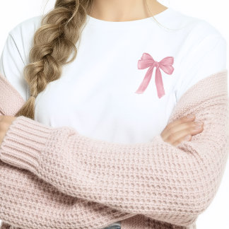 ただの女の子ピンクコケットリボンのテーマ Tシャツ