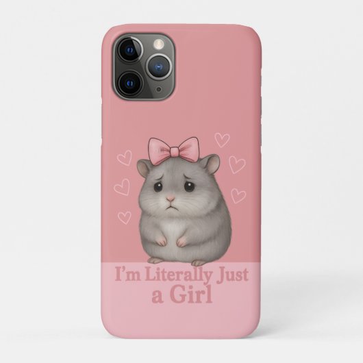 ただの女の子、悲しいハムスター、面白い女の子デザイン Case-Mate iPhoneケース (裏)