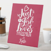 ただの女子トライアスロン感動的赤と白 台座サイン (インサイチュ)