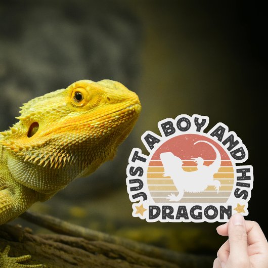 ただの少年とドラゴン爬虫類愛引用文 シール