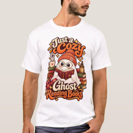 ただの心地よい本を読む幽霊 かわいいハロウィン Tシャツ