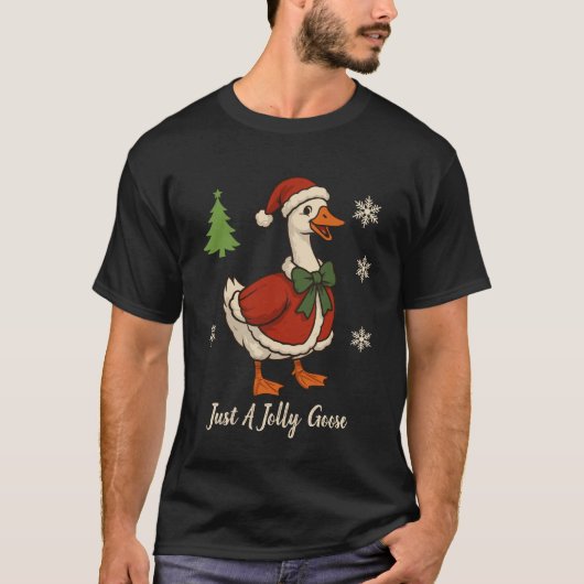 ただの愉快なガチョウ クリスマス 祝祭日 Tシャツ (正面)