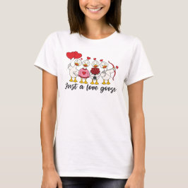 ただの愛のガチョウ かわいいアヒル Tシャツ
