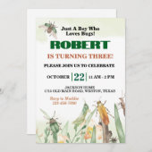 ただの昆虫好きの少年の誕生日 招待状 (正面/裏面)