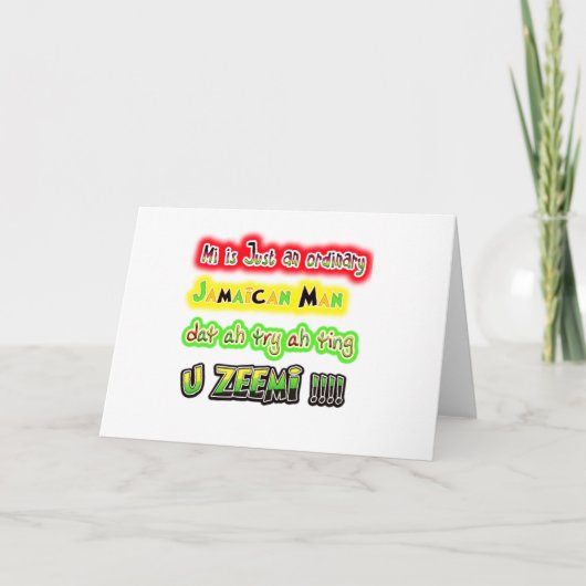 ただの普通のジャマイカの男です、私が試しているのは、 カード (正面)