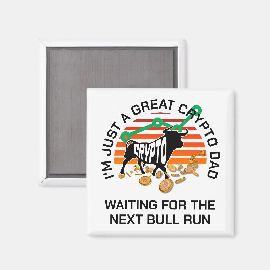 ただの暗号パパBitcoin Bull父走の日 マグネット (正面/裏面)
