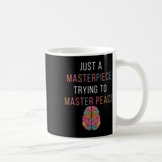 ただの最高傑作メンタルヘルス認識度グリーンS コーヒーマグカップ (右)