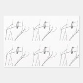 ただの棒に止まったスズメハチドリ ラッピングペーパーシート (正面2)