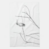 ただの棒に止まるハチドリ キッチンタオル (縦)