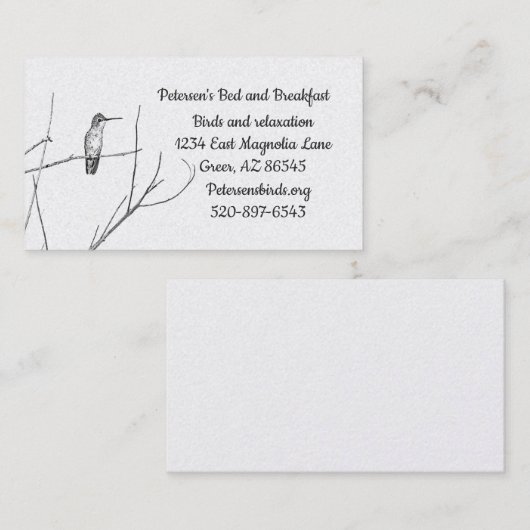 ただの棒の上のハチドリ 名刺 (正面/裏面)