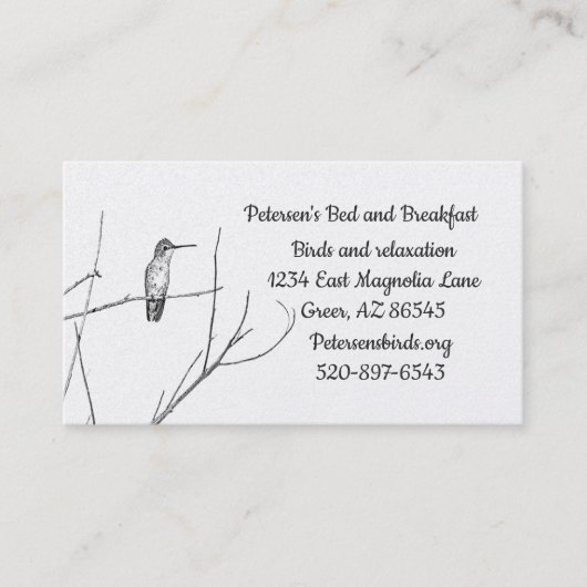 ただの棒の上のハチドリ 名刺 (正面)