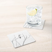 ただの棒の上の蜂雀 スクエアペーパーコースター (インサイチュ)