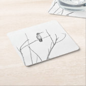 ただの棒の上の蜂雀 スクエアペーパーコースター (アングル)