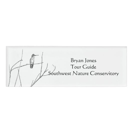 ただの棒の上の蜂雀 名札 (正面)