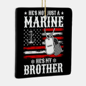 ただの海兵じゃない、彼はいとこだ 愛国心あふれるユーモア セラミックオーナメント (右)