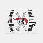 ただの海賊の追いかけ戦利品 – カラフルスカル フリースブランケット (正面(横))