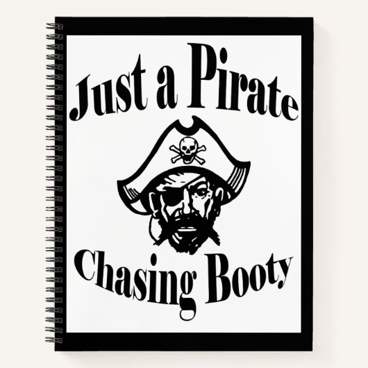 ただの海賊の追いかけ戦利品 – ブラック顔 ノートブック (正面)