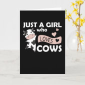 ただの牛が好きな女の子 可愛い動物 ハート 牛 カード (黄色い花)