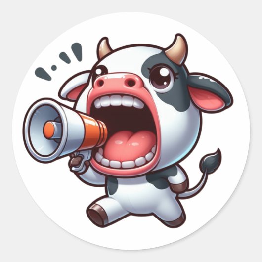 ただの牛 ラウンドシール (正面)