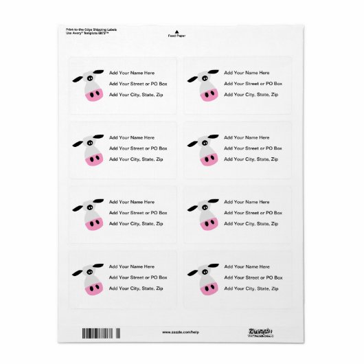 ただの牛 ラベル (フルシート)