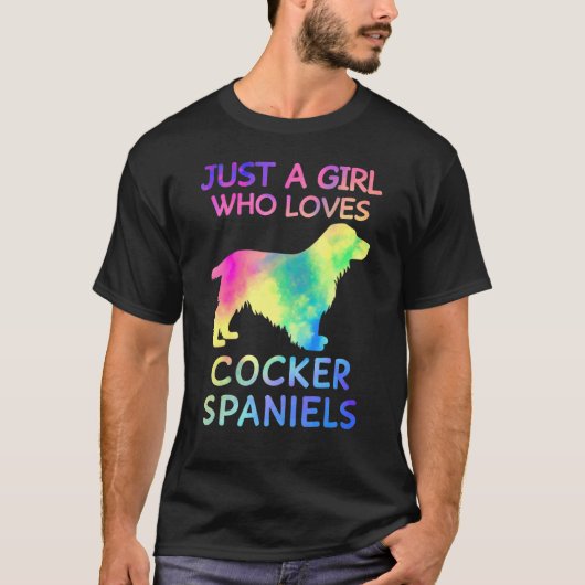 ただの犬好きな女の子 コッカー スパニエルが好きな面白い犬 Tシャツ (正面)