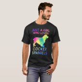 ただの犬好きな女の子 コッカー スパニエルが好きな面白い犬 Tシャツ (正面フル)