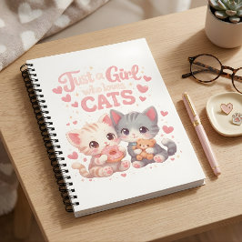 ただの猫好きな女の子の可愛い黒と白 ノートブック