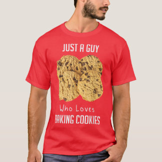ただの男でベーキングベーキングクッキーTシャツ大好き Tシャツ