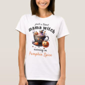 ただの疲れたママウィッチ面白いハロウィンママコーヒー Tシャツ (正面)