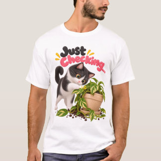 ただの確認です!面白いタキシードキャットTシャツ Tシャツ