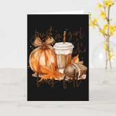 ただの秋が好きな女の子 プリンキン コズィ オートゥムン フォール カード (黄色い花)