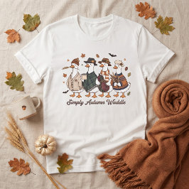 ただの秋のよちよち可愛いアヒルたち Tシャツ