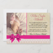 ただの美しい女の子の誕生発表 招待状 (正面)