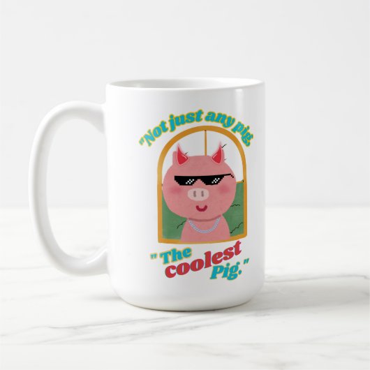 ただの豚じゃない、最もクールな豚 コーヒーマグカップ (左)