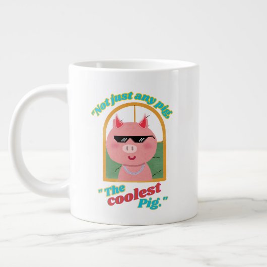 ただの豚じゃない、最もクールな豚 ジャンボコーヒーマグカップ (左)