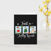 ただの陽気なアヒル 面白い 楽しいクリスマス かわいいアヒル カード (黄色い花)