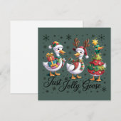 ただの陽気なパッチワーククリスマスダック面白い シーズンカード (正面/裏面)