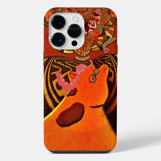 ただの面白いキリン画像デザイン iPhoneケース (裏面)