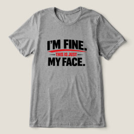 ただの顔です、心配しないで トライブレンドTシャツ