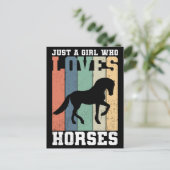 ただの馬が好きな女の子 | レトロ ビンテージ 馬 ポストカード (スタンド正面)