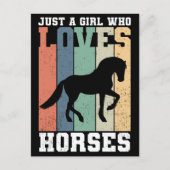 ただの馬が好きな女の子 | レトロ ビンテージ 馬 ポストカード (正面)