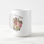 ただの馬少女の美しいフローラガーリーデザイン コーヒーマグカップ (正面左)