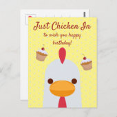 ただの鶏 シンプル 面白い 黄色 楽しい 誕生日 ポストカード (正面/裏面)