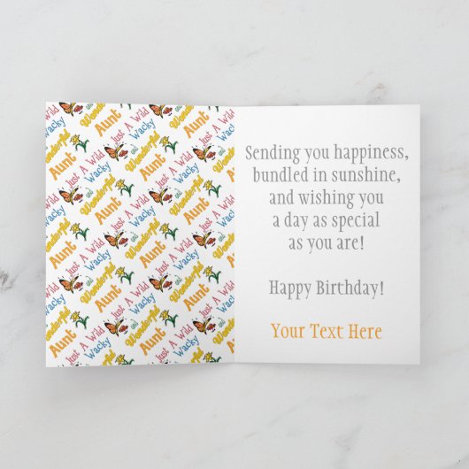 ただの ワイルド ワッキー ワンダフル おばさん カード (内部)