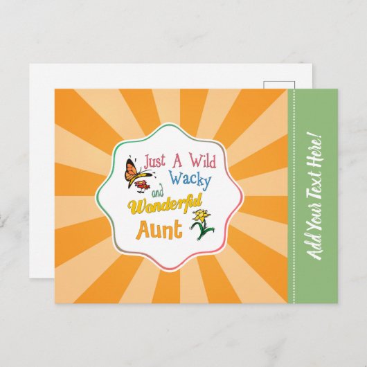 ただの ワイルド ワッキー ワンダフル おばさん ポストカード (正面/裏面)